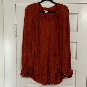 Crown and Ivy silk peasant blouse